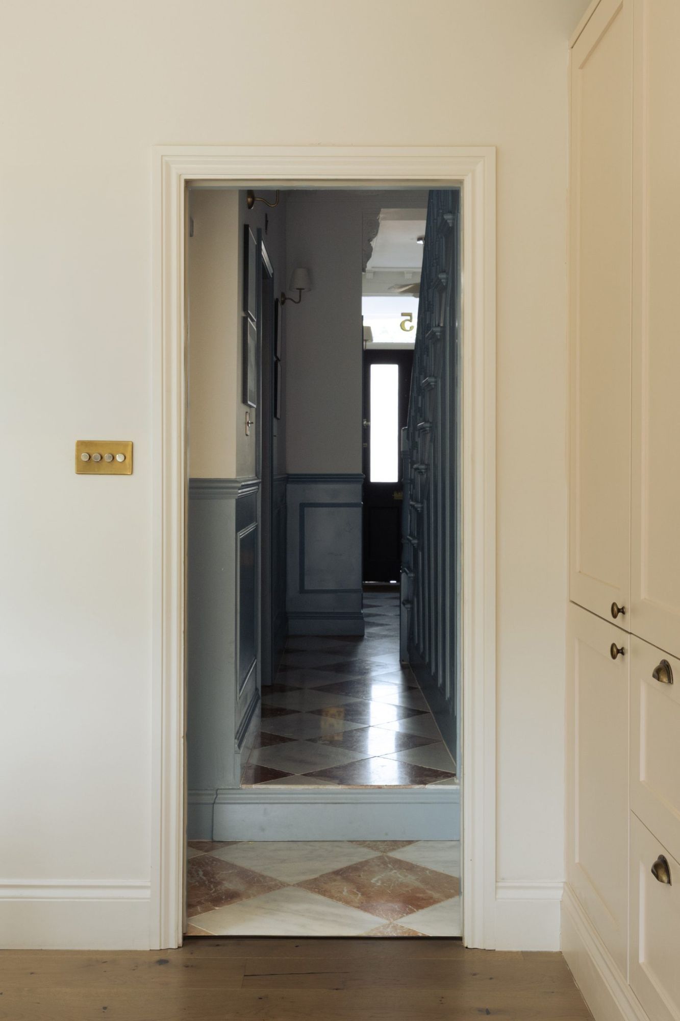 View through a doorway to the hall